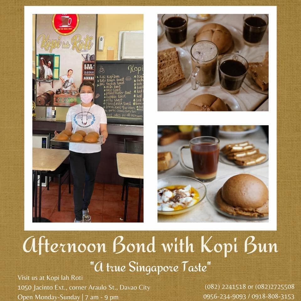 Kopi Bun is a bestseller in Kopi lah Roti, a Singaporean-Malaysian Kopi shop in Davao City.